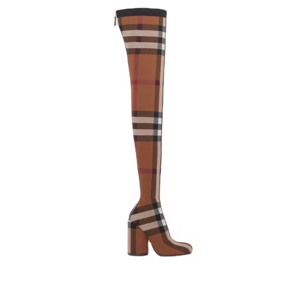 Stylish Plaid Over-the-Knee Boots